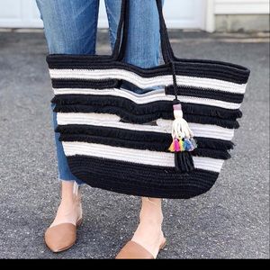 Boho Stripe woven Beach tote Stella&Dot